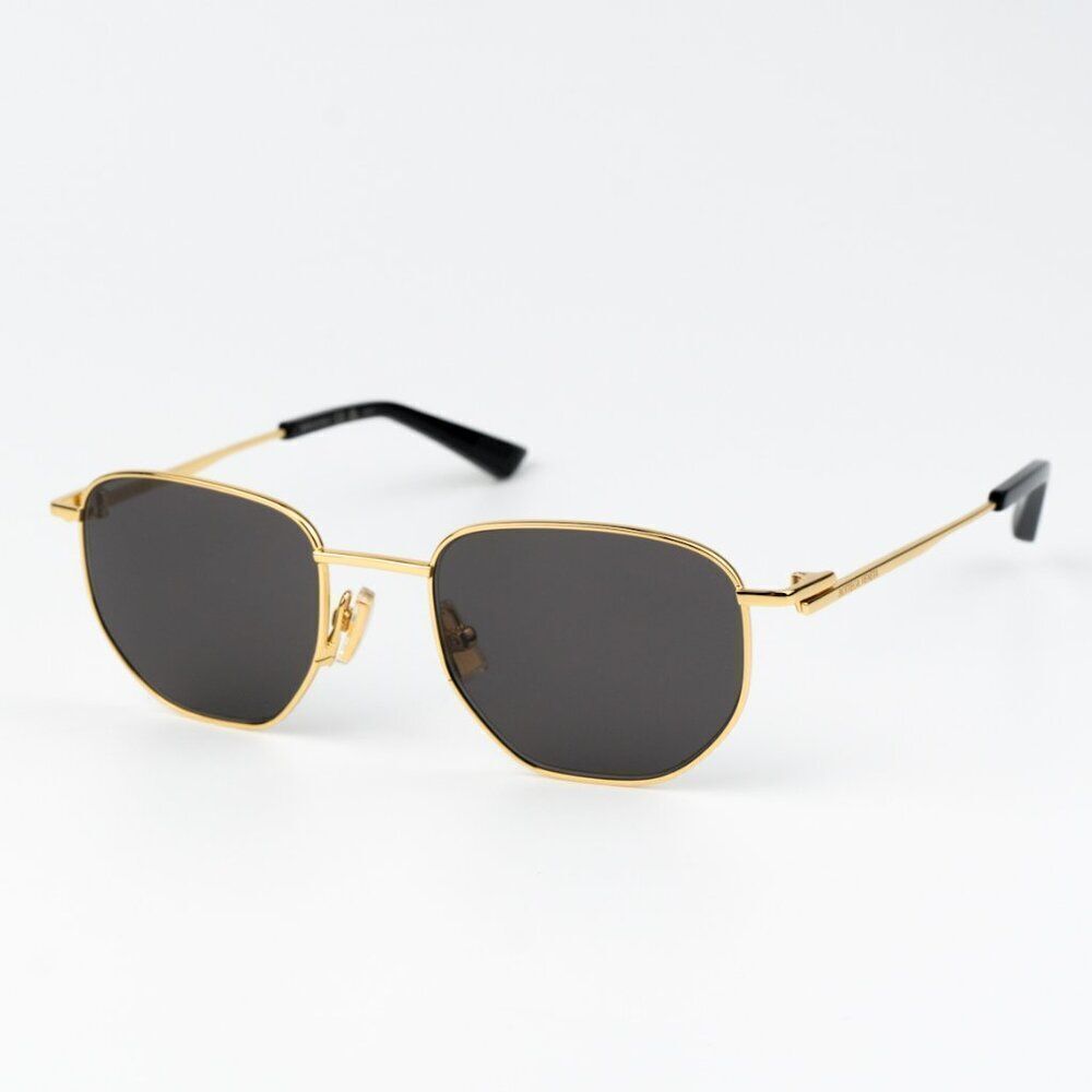 NEW Bottega Veneta BV1301S 001 Gold Grey Split Panthos Unisex Sunglasses